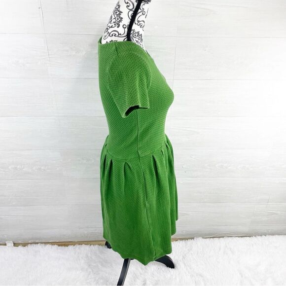 Ganni Solid Day Fit & Flare Textured Dress - Picture 8 of 10
